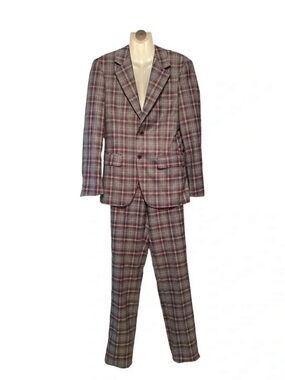Men’s Bespoke Tazzio Skinny Fit Plaid Two Piece Suit